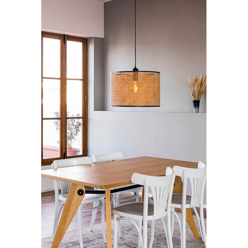 Подвесной светильник Faro 64315-49 MAMBO 450 Black/rattan pendant simple lamp