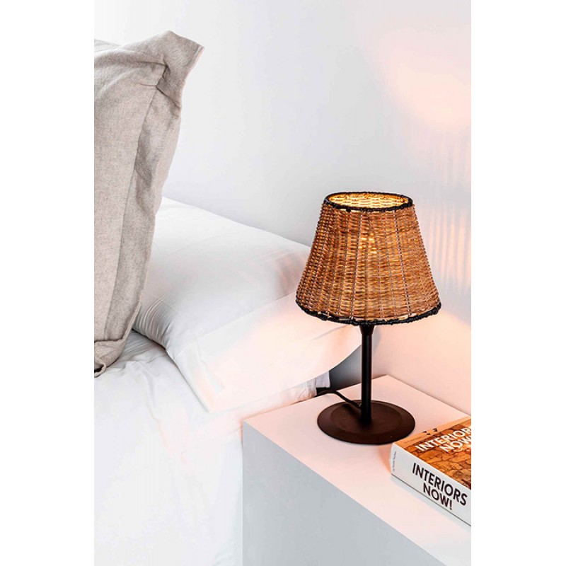 Настольная лампа Faro 64317-71 SUMBA S Black/rattan mini table lamp