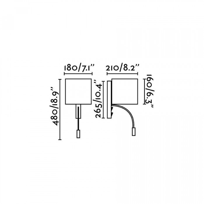 Бра Faro 64322 TIRA White wall lamp with reader