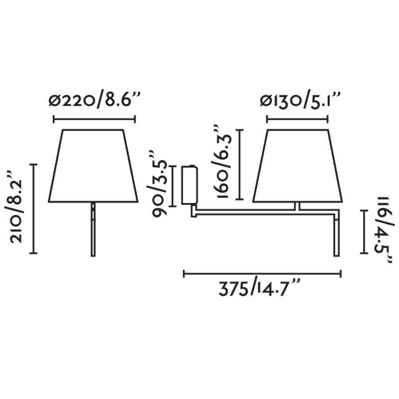 Бра - Faro 64400-11 RON Dark grey/beige wall lamp