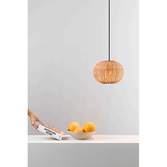 Подвесной светильник Faro 65134-73 HAKA 250 Black/rattan pendant lamp