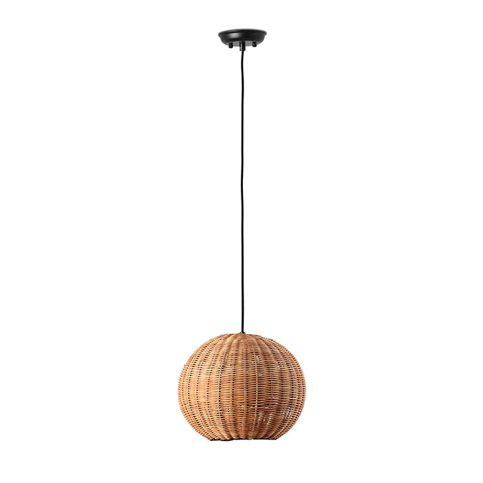 Подвесной светильник Faro 65134-74 HAKA 300 Black/rattan pendant lamp