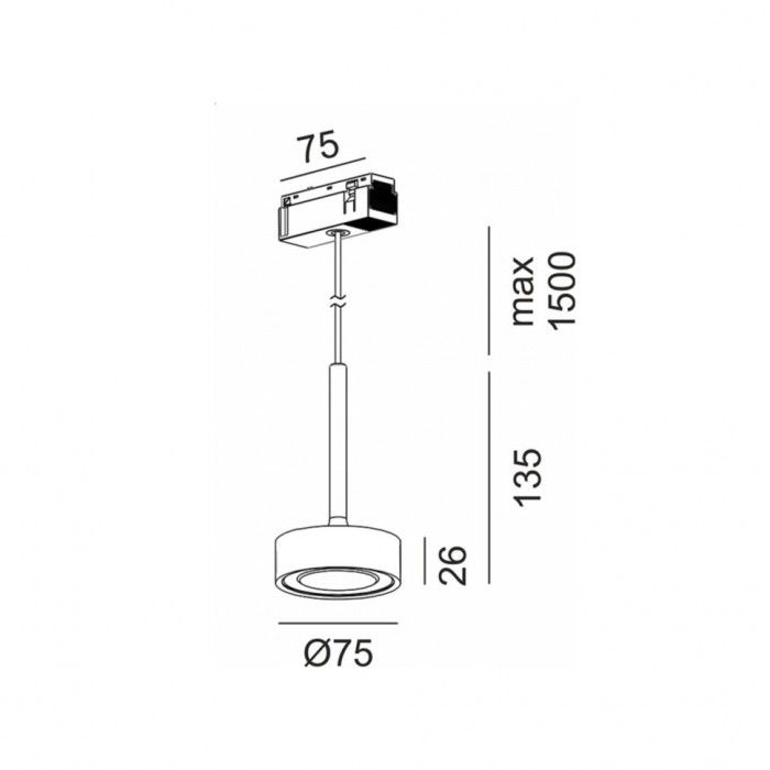 Магнитный трековый светильник LTX 06.7530.7.930.BK.2G In_Line Sol Mini P, 7 Вт, 640 лм, 3000K