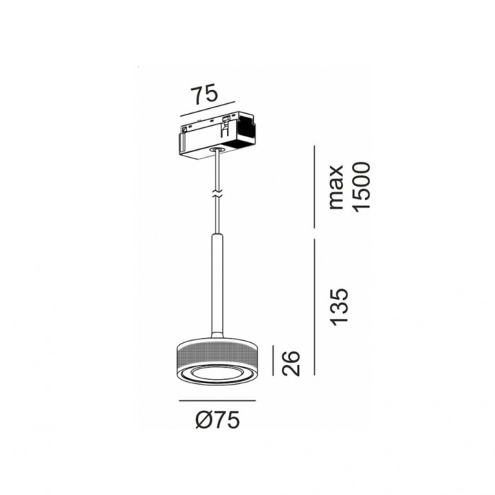 Светильник подвесной LTX IN_LINE SOL MINI P, D75mm, H135mm, LED 7W, 4000К, coffee/черный (06.7530.7.940.CFG/BK)