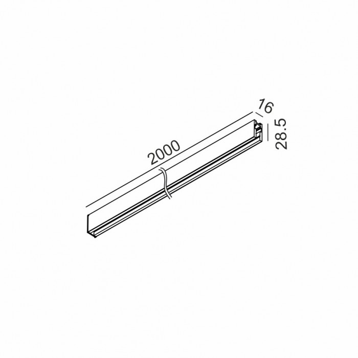 Магнитный шинопровод 2м LTX 14.S200.BK Micro_line Track S 2000