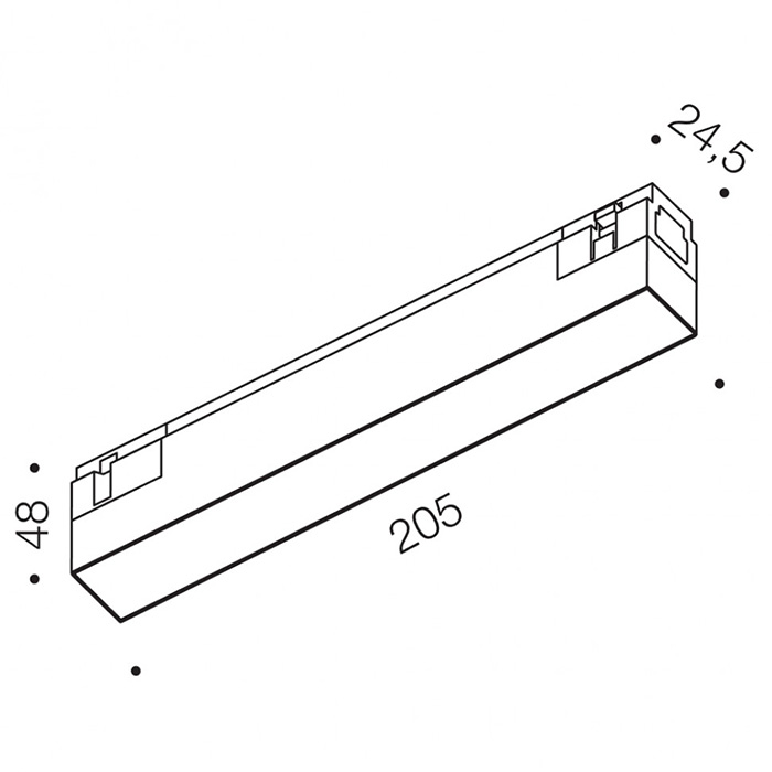 Магнитный трековый светильник LTX 06.2050.6.930.WH.2G In_Line Linea 205, 6 Вт, 406 лм, 3000K