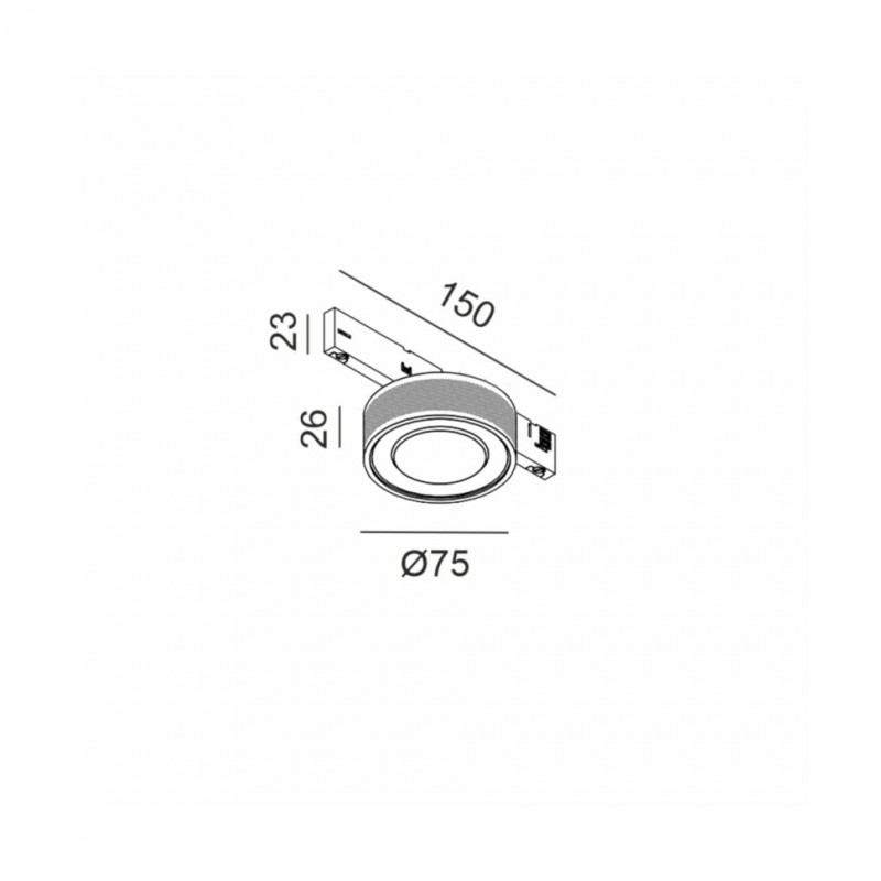 Світильник прожекторного типу LTX MICRO_LINE SOL MINI, D75mm, H26mm, LED 6.3W, 3000K, DALI, diamond black/чорний (14.7526.7.930.DB/BK.DALI)