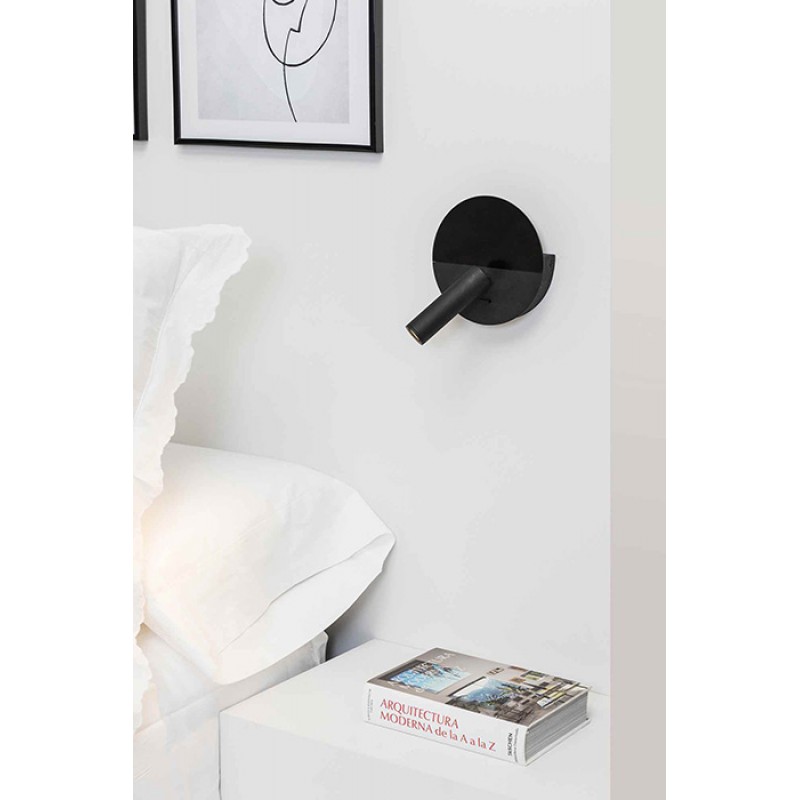 Спот Faro 68468 DUAS Black reader wall lamp with USB, 3 Вт, 240 лм, 2700K