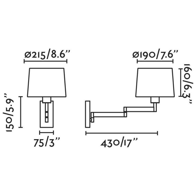 Бра - Faro 68495-01 ARTIS Chrome/white wall lamp with articulated lamp