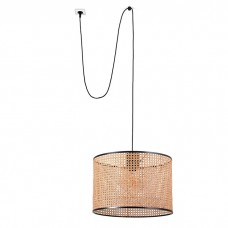Подвесной светильник Faro 68604-49 MAMBO 450 Black/rattan pendant lamp with plug