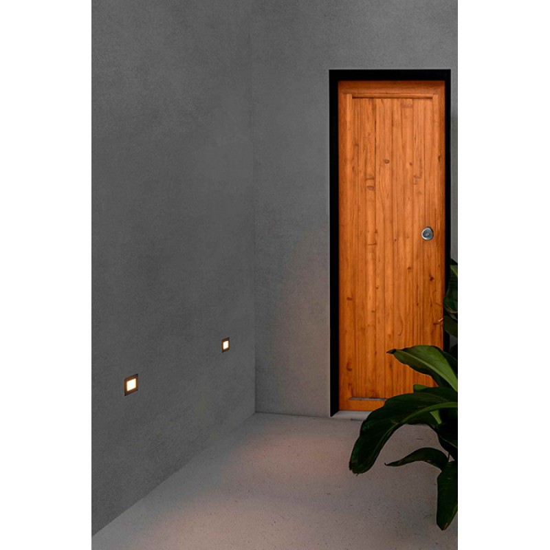 Настенный светильник Faro 70134 GRON Matt nickel recessed lamp, 1 Вт, 70 лм, 3000K