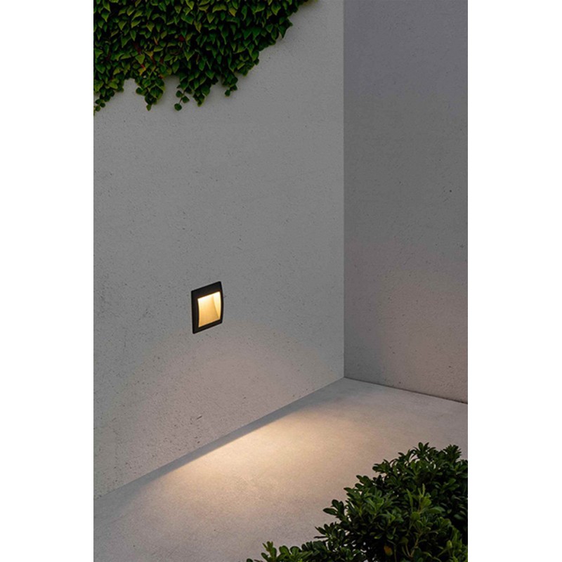 Настенный светильник Faro 70148 SEDNA SQ 140 Dark grey recessed lamp, 3 Вт, 90 лм, 3000K