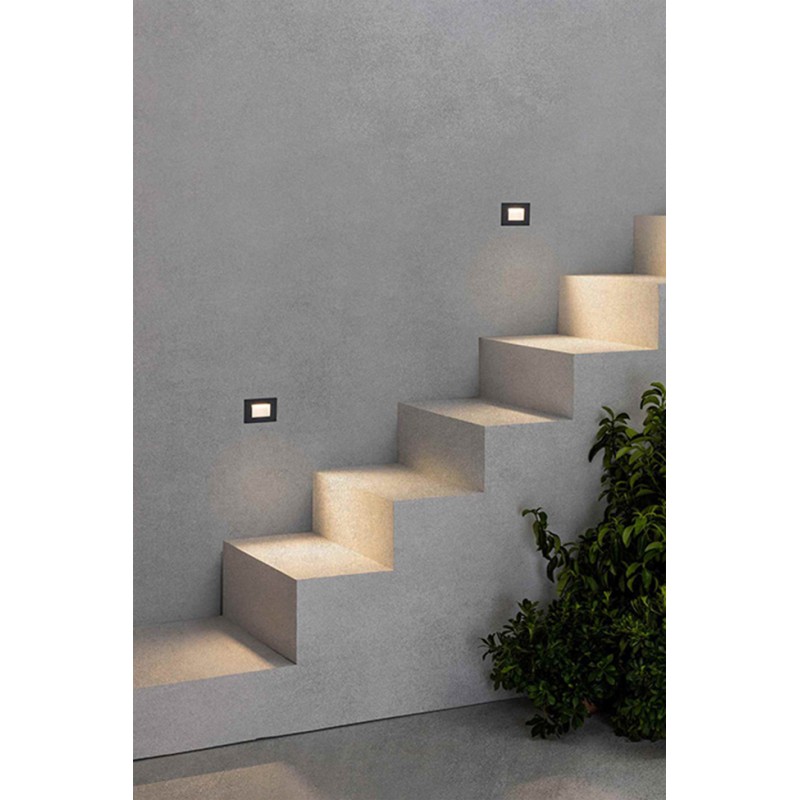 Настенный светильник Faro 70162 SPARK Dark grey recessed lamp, 5 Вт, 230 лм, 3000K