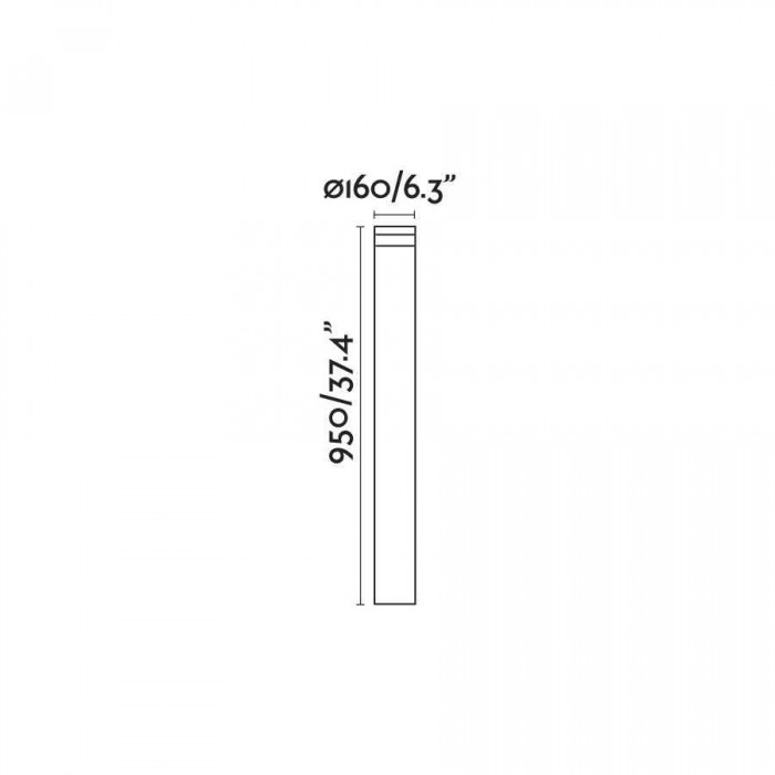 Парковый светильник Faro 70292 Bast Black beacon lamp, 25 Вт, 2100 лм, 3000K