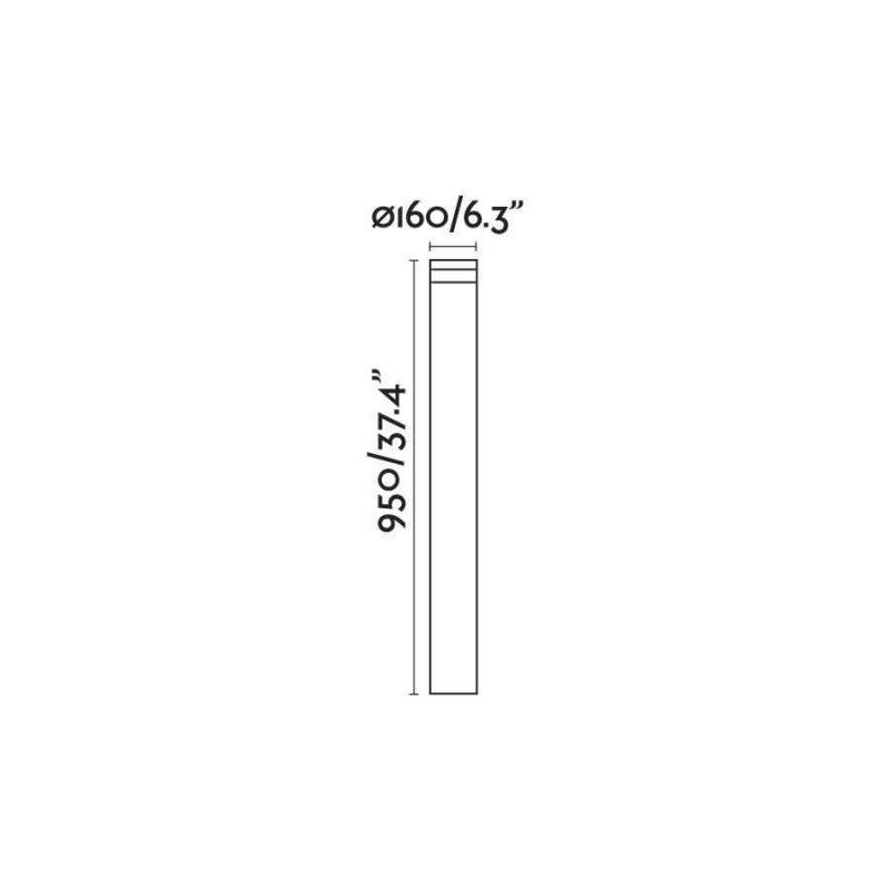 Парковый светильник Faro 70292 Bast Black beacon lamp, 25 Вт, 2100 лм, 3000K