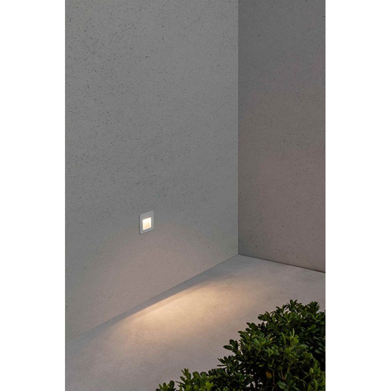 Настенный светильник Faro 70395 NASE SQ White recessed lamp, 3 Вт, 100 лм, 3000K