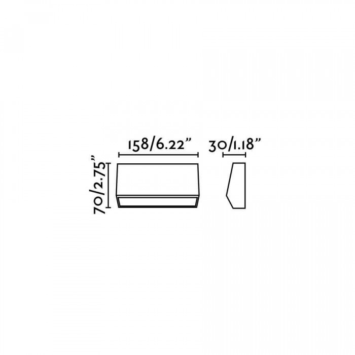 Настінний світильник Faro 70658 MUST 158 Dark grey wall lamp, 3 Вт, 220 лм, 3000K