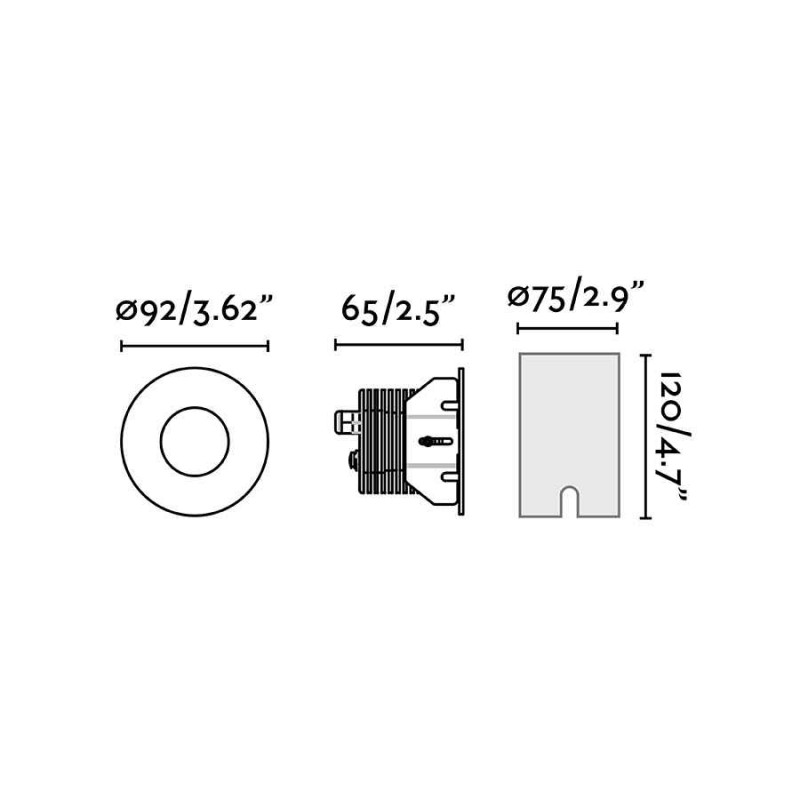 Грунтовый светильник Faro 70729 GRUND 92 Inox recessed lamp 13W, 13 Вт, 846 лм, 3000K