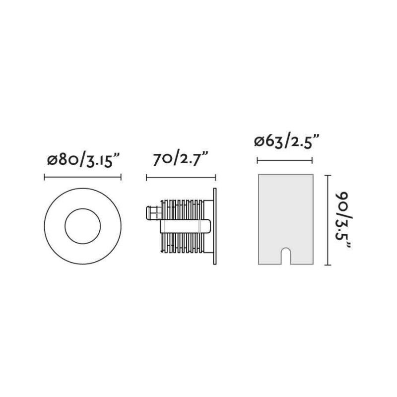 Грунтовый светильник Faro 70734 GRUND 80 Inox recessed lamp 7W 2700K, 7 Вт, 2700K