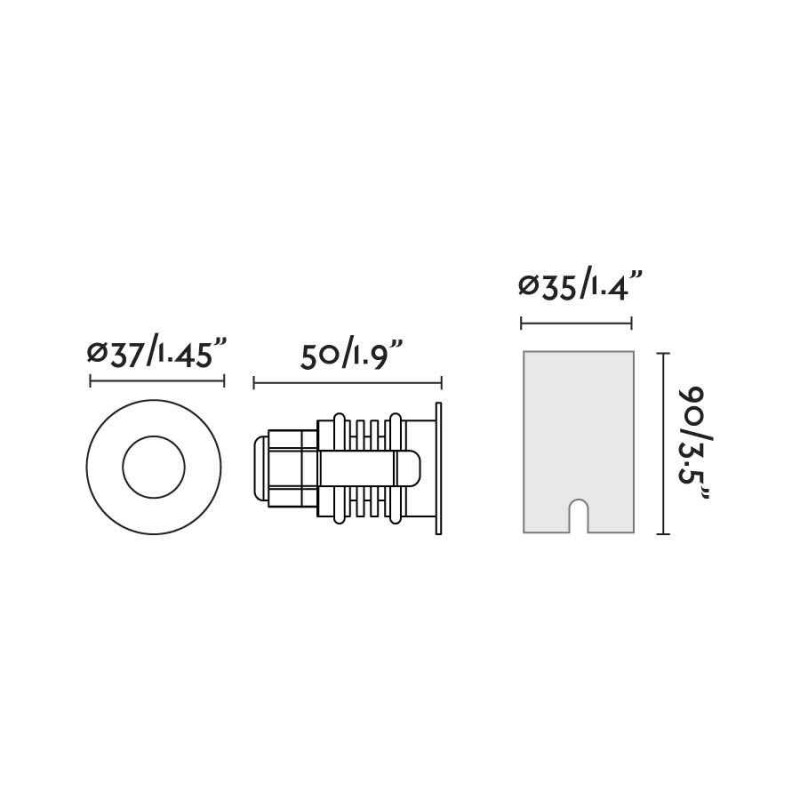 Грунтовый светильник Faro 70735 GRUND 37 Black recessed lamp 2W 2700K, 2 Вт, 2700K