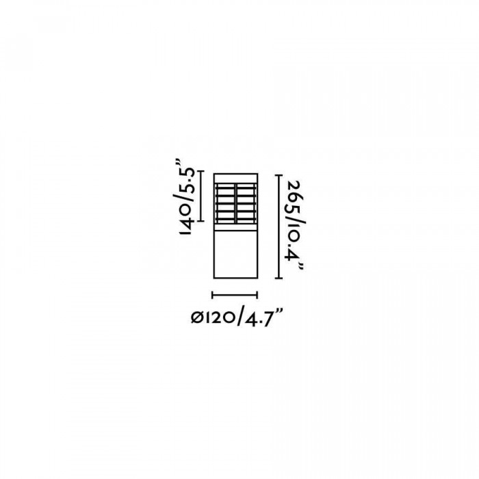 Парковый светильник Faro 70767 GIZA 265 Dark grey post lamp, 15 Вт, 500 лм, 3000K