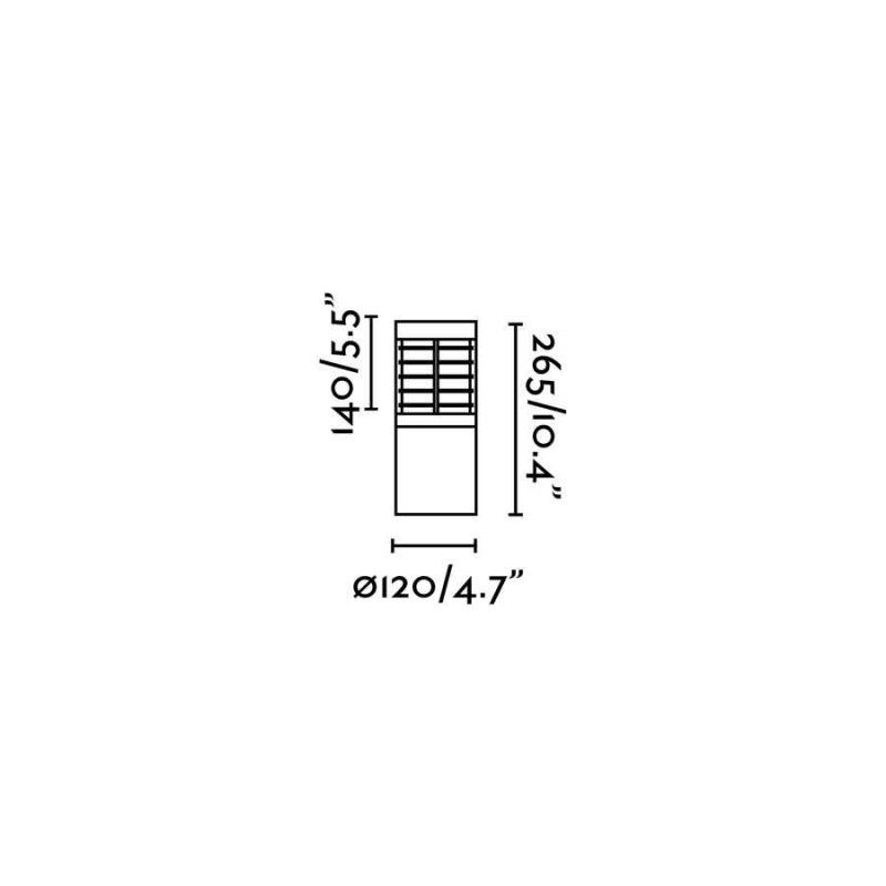 Парковый светильник Faro 70767 GIZA 265 Dark grey post lamp, 15 Вт, 500 лм, 3000K
