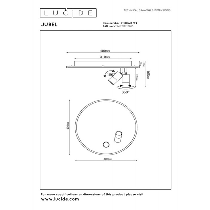 Люстра Lucide 71100/40/09 Jubel, 5 Вт, 700 лм, 2700K