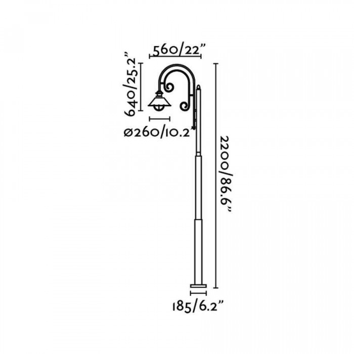 Ліхтарний стовп Faro 71116 Nautica 1L Rust pole lamp