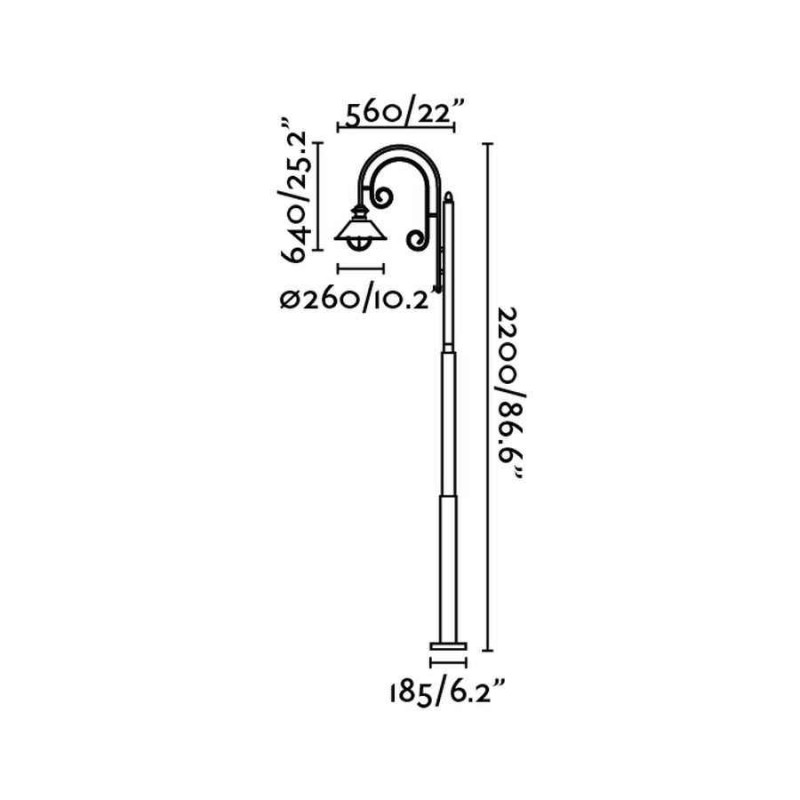Фонарный столб Faro 71116 Nautica 1L Rust pole lamp