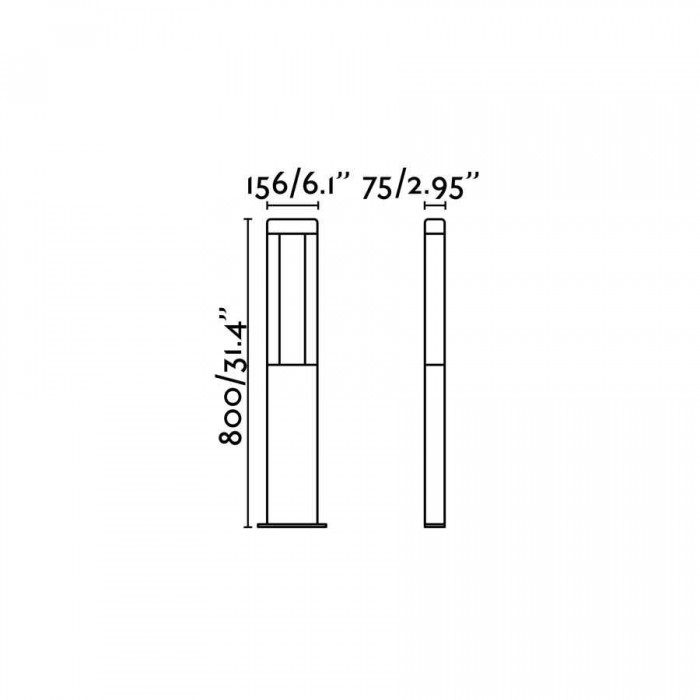 Парковый светильник Faro 71217 NANDA 800 Dark grey beacon lamp, 12 Вт, 500 лм, 3000K