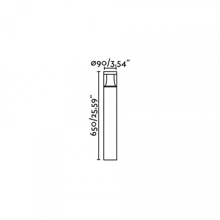 Парковий світильник Faro 71299 PLIM 1 Dark grey beacon lamp, 10 Вт, 250 лм, 3000K