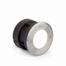 Грунтовый светильник Faro 71498N LED 18 R Inox round recessed lamp 3000K, 3 Вт, 51 лм, 3000K