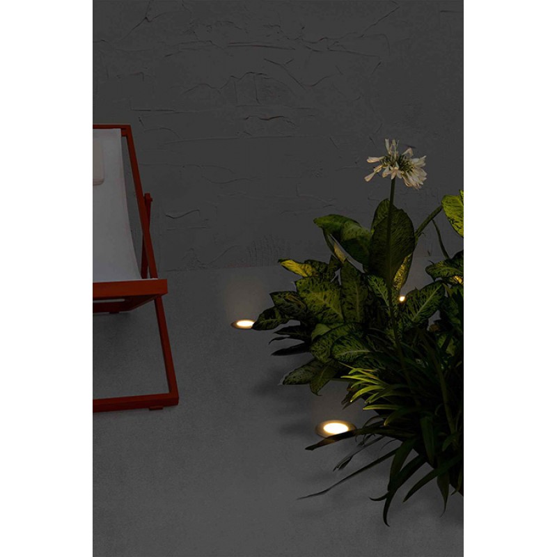 Грунтовый светильник Faro 71498N LED 18 R Inox round recessed lamp 3000K, 3 Вт, 51 лм, 3000K