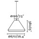 Подвесной светильник Faro 71579C-05 Saigon OUT Grey/matt white pendant lamp T70 cone cap