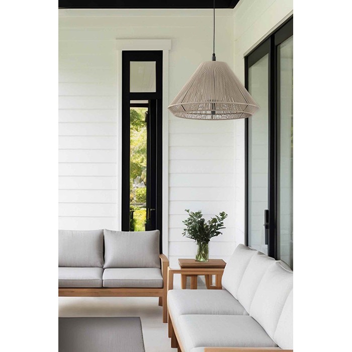 Підвісний світильник Faro 71579C-09 Saigon OUT C70 Grey/beige pendant lamp cone cap