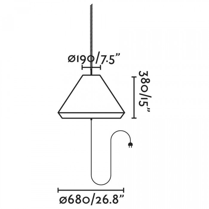 Підвісний світильник Faro 71584-07 Saigon OUT Grey/brown portable and pendant lamp W70 hole cap