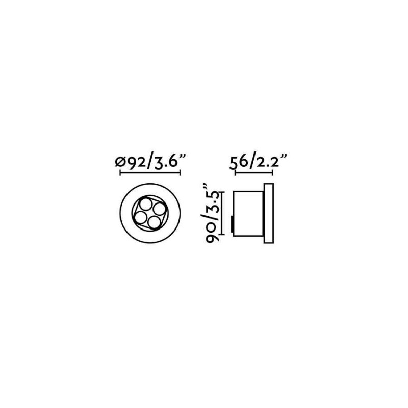 Грунтовый светильник Faro 71702 TRAS 4L Black recessed lamp, 8 Вт, 924 лм, 3000K