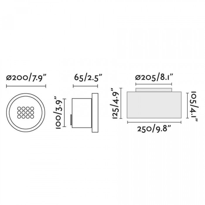 Грунтовый светильник Faro 71717 TRAS 12L Black recessed lamp 40?, 25 Вт, 2580 лм, 3000K