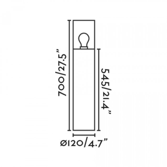 Парковий світильник Faro 71750 KILA 700 Dark grey beacon lamp smoked