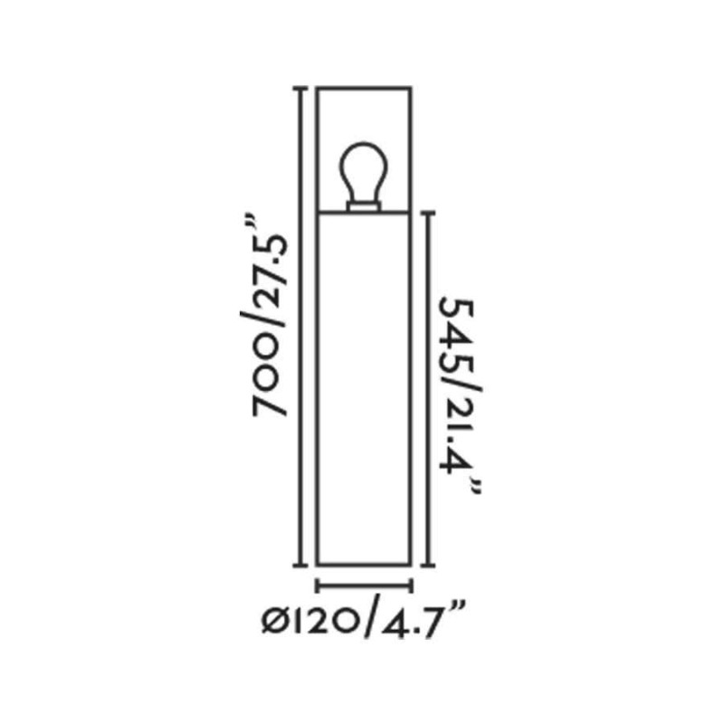 Парковый светильник Faro 71750 KILA 700 Dark grey beacon lamp smoked