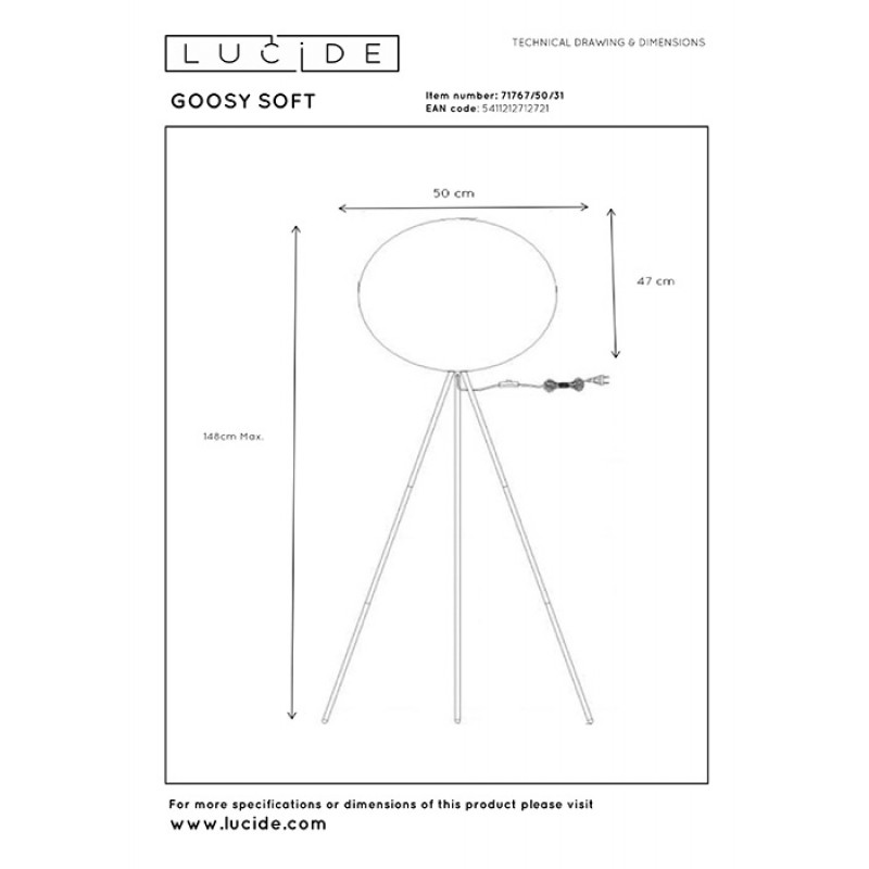 Торшер Lucide 71767/50/31 Goosy Soft
