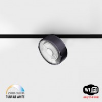 Прожекторный светильник LTX IN_LINE SOL TW, D95mm, H33mm, LED 13W, TW DIM: 2700K(881Lm)-6500K(1025Lm), 48V DC, IP20, diamond black/черный (06.9533.13B.TW).