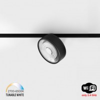 Світильник прожекторний LTX IN_LINE SOL TW, D95mm, H33mm, LED 13W, TW DIM: 2700K(881Lm)-6500K(1025Lm), 48V DC, IP20, чорний/чорний (06.9533.13.TW.BKG/BK)