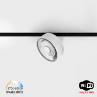 Світильник прожекторний LTX IN_LINE SOL TW, D95mm, H33mm, LED 13W, TW DIM: 2700K(881Lm)-6500K(1025Lm), 48V DС, IP20, білий/чорний (06.9533.13.TW.WHG/BK)