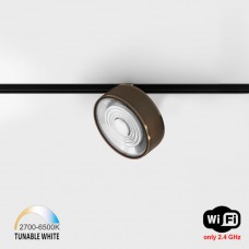 Світильник прожекторний LTX IN_LINE SOL TW, D95mm, H33mm, LED 13W, TW DIM: 2700K(881Lm)-6500K(1025Lm), 48V DС, IP20, мідь/чорний (06.9533.13.TW.CPG/BK)