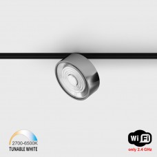 Світильник прожекторний LTX IN_LINE SOL TW, D95mm, H33mm, LED 13W, TW DIM: 2700K(881Lm)-6500K(1025Lm), 48V DС, IP20, хром/чорний (06.9533.13.TW.CR/BK)