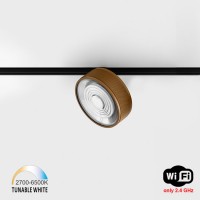 Світильник прожекторний LTX IN_LINE SOL TW, D95mm, H33mm, LED 13W, TW DIM: 2700K(881Lm)-6500K(1025Lm), 48V DC, IP20, coffee/чорний (06.9533.13.TW.CFG/BK)