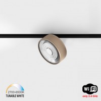 Світильник прожекторний LTX IN_LINE SOL TW, D95mm, H33mm, LED 13W, TW DIM: 2700K(881Lm)-6500K(1025Lm), 48V DC, IP20, sahara beige/чорний (06.9533.13.TW.SBG/BK)