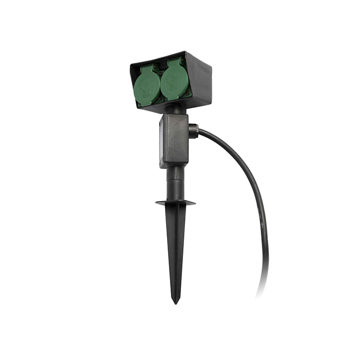 Блок розеток Faro 73100 GARTEN-1 Black stake lamp, ip44, із захисною кришкою