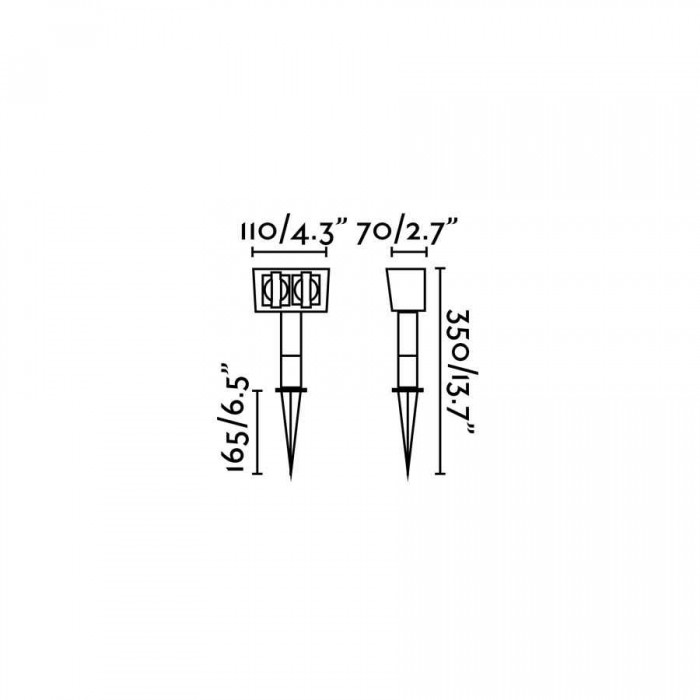 Блок розеток Faro 73100 GARTEN-1 Black stake lamp, ip44, із захисною кришкою